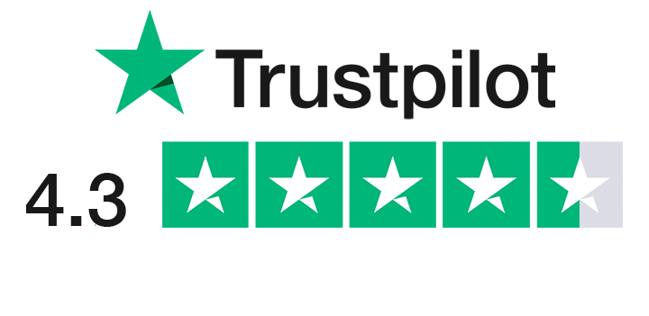 Exellent 4.4 star Trustpilot